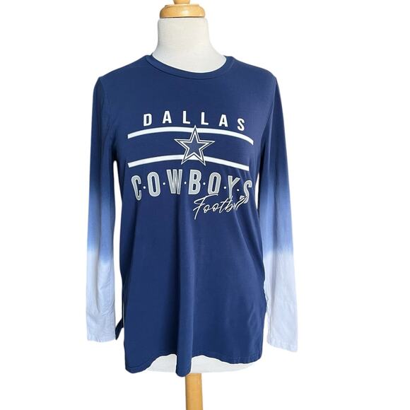 Dallas Cowboys WEAR by Erin Andrews Long Sleeve T Shirt Ombre Womens Size Medium - Picture 2 of 10